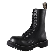 Steel Shoes & Boots - Full Black, 10-Loch Boots